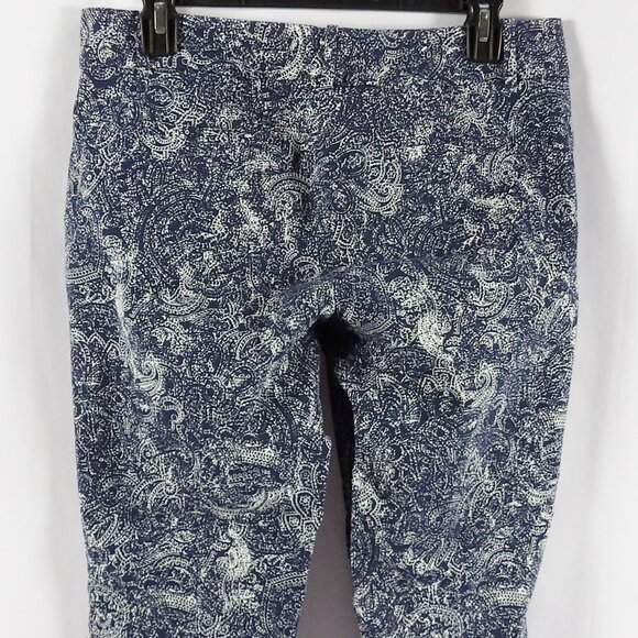The Limited Exact Stretch Print Ankle Pants Size 8 Navy Blue & White - Picture 4 of 6